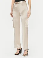 Spodnie damskie - Guess Spodnie materiałowe 5RGB06 7248A Beżowy Regular Fit - miniaturka - grafika 1