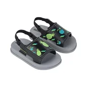 Buty dla dziewczynek - Ipanema Unisex miękkie sandały niemowlęce, szare/czarne, rozmiar 24 EU, grey black, 24 EU - miniaturka - grafika 1
