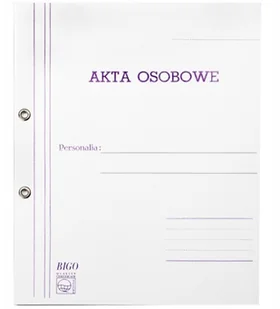 Teczka Na Akta Osobowe Oczkowa Biała A4 Bigo Abcde - Teczki i skoroszyty - miniaturka - grafika 1
