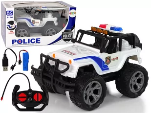 Auto R/C Policja Jeep Policyjny 1:14 Zdalnie Sterowane Efekty Świetlne - Zabawki zdalnie sterowane - miniaturka - grafika 1