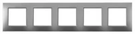 Klawisze i ramki - Ospel Ramka pięciokrotna Srebrny Aria - R-5U/18 - miniaturka - grafika 1