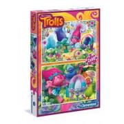 Puzzle - Clementoni Puzzle Trolls 2x60 - miniaturka - grafika 1