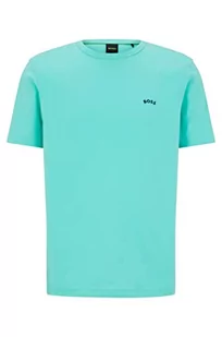 BOSS Męski t-shirt z bawełny organicznej z łukowatym logo, Open Green340., S - Koszulki męskie - miniaturka - grafika 1