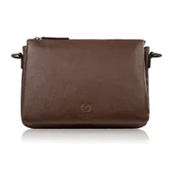 Torebki damskie - Torebka damska na ramię skórzana brązowa kompaktowa listonoszka IM-04-BR - miniaturka - grafika 1