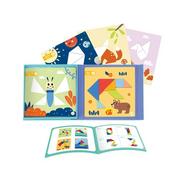 Zabawki kreatywne - Tooky Toy Lumarko Puzzle Tangram Układanka Dla Dzieci Nauka Kształtów Figury Kształty 18el.! TF642 Lek - miniaturka - grafika 1