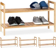 Szafki na buty - relaxdays 4 x sztaplowany stojak na buty orzech włoski - miniaturka - grafika 1