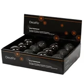 Bombki - Bombka plastikowa dekorowana 8 x 8 cm czarna - miniaturka - grafika 1