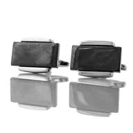 Spinki do mankietów i krawatów - Spinki do mankietów klasyczne srebrne czarne EM 14 - EM Men's Accessories - miniaturka - grafika 1