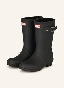 Hunter Kalosze Insulated Short schwarz - Kalosze damskie - miniaturka - grafika 1