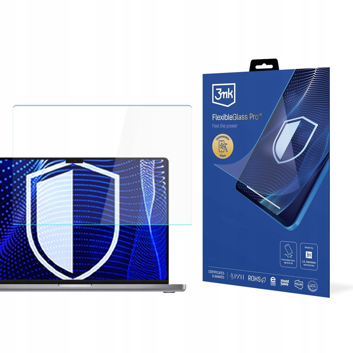 Szkło hybryda na ekran Apple Macbook Pro 16 M1/M2/M3/M4 3mk FlexGlass Pro