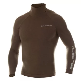 Bielizna sportowa męska - BRUBECK, Koszulka męska termoaktywna, Ranger Wool, khaki, rozmiar XXL - grafika 1
