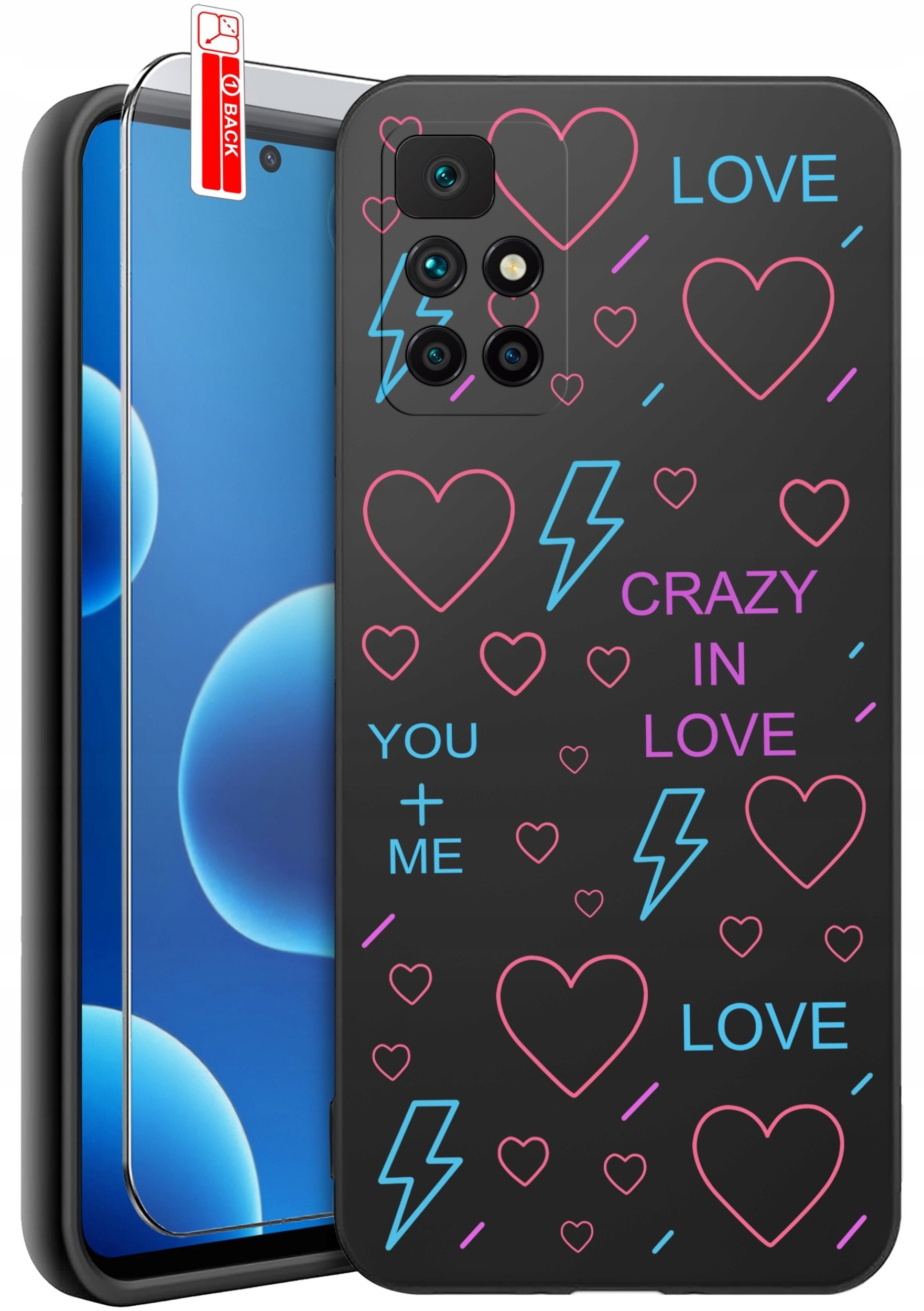 krainaGSM Etui Do Xiaomi Redmi 10 Wzory Silikonowe Matt Case + Szkło 9H
