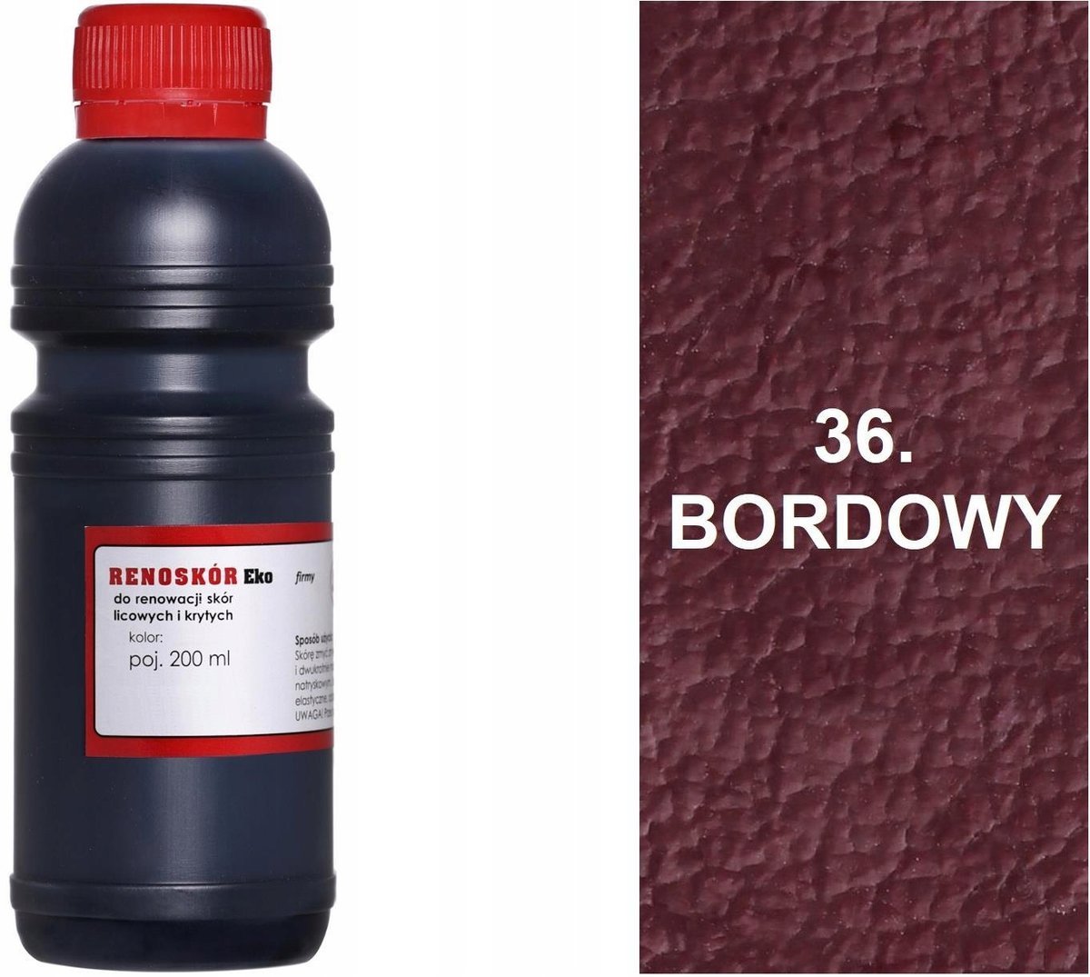 G12-91 BORDOWY 36 RENOSKÓR FARBA DO RENOWACJI SKÓRY LICOWEJ LAKIER + WILBRA