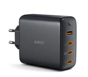 Ładowarki do telefonów - Aukey Omnia II PA-B7S-BK GaN, 3x USB-C, USB-A, QC, PD 100W - miniaturka - grafika 1