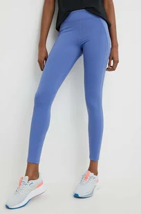 Reebok legginsy treningowe Lux Contour kolor fioletowy gładkie 100076337 - Legginsy - miniaturka - grafika 1