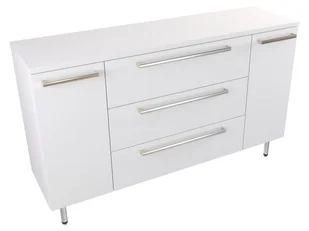 Szafka Stojąca Z Blatem ATH 140 cm KD - Biały Mat - Uchwyty Stal Szczotkowana - Szafki łazienkowe - miniaturka - grafika 1