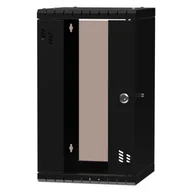 Szafy rack - Szafa wisząca Standard 10" 12U, 300mm, drzwi szklane, czarna - miniaturka - grafika 1