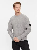 Swetry męskie - Calvin Klein Sweter K10K110401 Szary Regular Fit - miniaturka - grafika 1