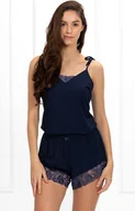 Piżamy damskie - Piżama dwuczęściowa w kolorze granatowym Daphne, Kolor granatowy, Rozmiar S, Momenti per me - Intymna - miniaturka - grafika 1