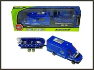 Samochody i pojazdy dla dzieci - Hipo Auto Van Policja z przyczepą i pontonem 17x13cm 889-300A - miniaturka - grafika 1