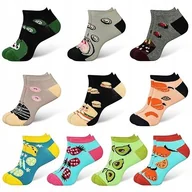 Akcesoria obuwnicze - SKARPETKI DAMSKIE SNEAKERSY NISKI KRÓJ WZÓR KROPKI RÓŻOWE AKCENTY 10 PAR - miniaturka - grafika 1