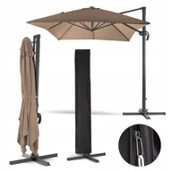 Parasole ogrodowe - Parasol OGRODOWY TAPAS 296 x 296cm Atracyt/brąz - miniaturka - grafika 1