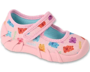 Kapcie Befado 109P268 baleriny dziecięce do przedszkola na rzepy różowe-23 - Kapcie damskie - miniaturka - grafika 1