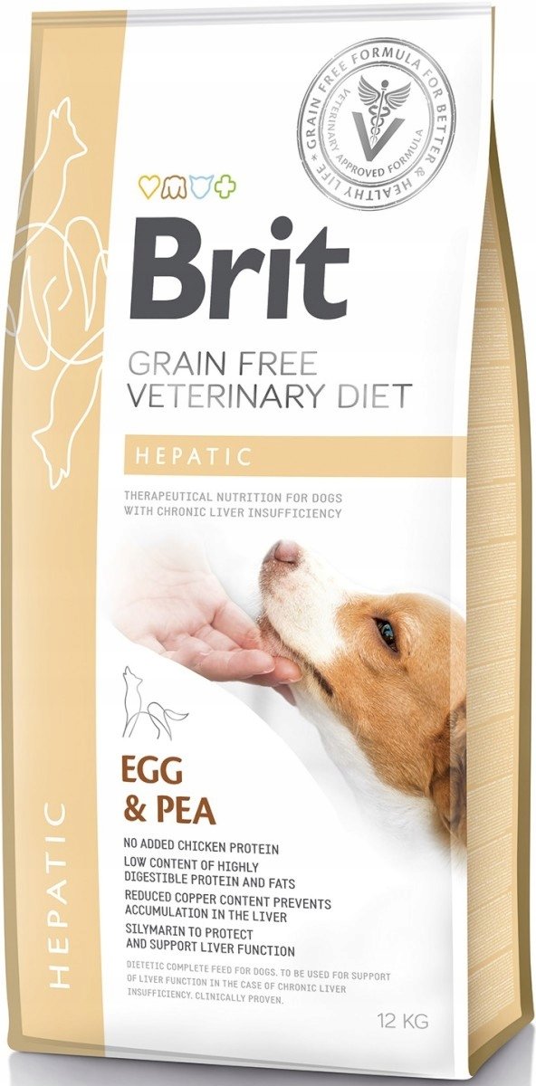 Brit VET Brit Veterinary Diet Hepatic Egg&Pea Sucha Karma dla psa op 12kg