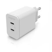 Ładowarki do telefonów - Mophie Gan Charger ładowarka sieciowa domowa 45W (2x USB-C) (white) - miniaturka - grafika 1