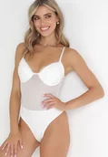 Body - Białe Body z Koronkowymi Wstawkami i Usztywnionymi Miseczkami Thephne - miniaturka - grafika 1