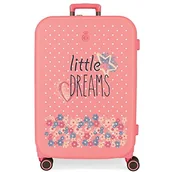 Walizki - Enso Little Dreams Średniej walizki 48x70x28 cms Twarde mocowanie ABS Wbudowany 79l 4,32 kg 4 Koła Podwójne Twarde mocowanie TSA, Różowy, Talla única, średnia walizka - miniaturka - grafika 1