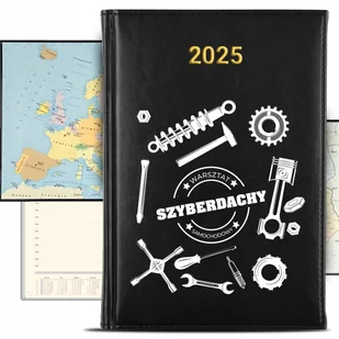 KALENDARZ 2025 Książkowy Czarny Planer Warsztat Samochodowy Nazwa KREATOR - Kalendarze - miniaturka - grafika 1