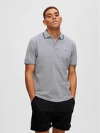 Koszulki męskie - Selected Homme Polo 16087840 Szary Regular Fit - miniaturka - grafika 1