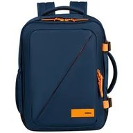 Plecaki - Plecak kabinowy AMERICAN TOURISTER Take2Cabin S/M Granatowo-pomarańczowy (Wizz Air) - miniaturka - grafika 1