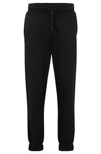 HUGO Męskie spodnie do biegania Dchard Relaxed-Fit z bawełny Terry z logo Stack, czarny (Black1), XXL - Spodenki męskie - miniaturka - grafika 1