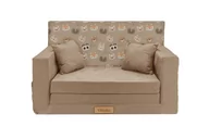 Sofy i kanapy - MINI SOFA Kanapa rozkładana piankowa dla dzieci Beżowa + misie - miniaturka - grafika 1
