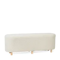 Ławki do przedpokoju - Ławka ELSA beżowa w tkaninie TEDDY 120x40 HOMLA - miniaturka - grafika 1