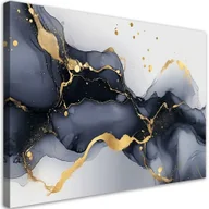 Obrazy i zdjęcia na płótnie - Feeby Obraz na płótnie, Czarno Biały Marmur ze Złotem 60x40cm - miniaturka - grafika 1
