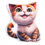 Kołdry i poduszki dla dzieci - Poduszka przytulanka Kształtka 33x22 Kotek biała - miniaturka - grafika 1