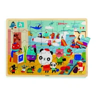 Puzzle - Dziecięce puzzle drewniane Djeco Lotnisko - miniaturka - grafika 1
