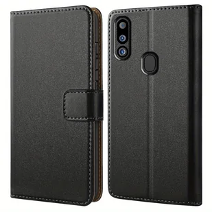TEMU Etui portfelowe z klapką i podpórką ze skóry ekologicznej, kompatybilne z Samsung Galaxy M01, M01S, M10, M11, M12, M13, M20, M21, M23, Samsung - Portfele - miniaturka - grafika 1