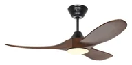 Wentylatory sufitowe - Energooszczędny wentylator sufitowy z oświetleniem LED i pilotem Eco Genuino-L czarny / orzech 122 cm - miniaturka - grafika 1