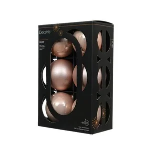 Bombka szklana mix połysk/mat śr. 8 cm różowa 6 szt. - Bombki - miniaturka - grafika 1