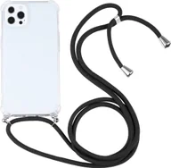 Etui i futerały do telefonów - König Design Etui kompatybilne z Apple iPhone 13 Pro Max Plastikowe etui na telefon komórkowy z łańcuszkiem - Etui na telefon komórkowy Czarne - miniaturka - grafika 1