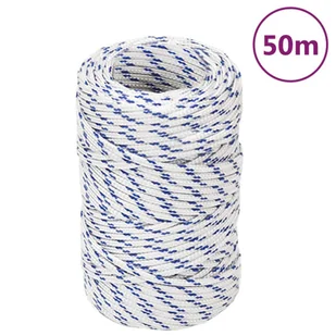 vidaXL Linka żeglarska, biała, 2 mm, 50 m, polipropylen - Żeglarstwo - miniaturka - grafika 1