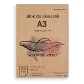 Podobrazia, bloki, papiery - BLOK DO AKWARELI A3 PAPIER DO FARB AKWARELOWYCH MALOWANIA PODKŁAD MALARSKI - miniaturka - grafika 1