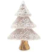 Choinki - Choinka sztuczna z futerkiem brokatem kryształowa glamour szara 24cm - miniaturka - grafika 1