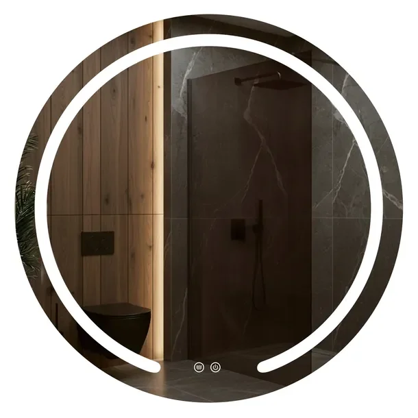Lustro Łazienkowe Led Okrągłe Rea Modern 80cm Podświetlane Wiszące Antypara