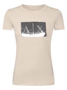 Armani Exchange Koszulka damska Kobiety Bawełna beżowy jednolity, S - Koszulki i topy damskie - miniaturka - grafika 1