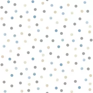 Tapety - Noordwand Tapeta Mondo baby Confetti Dots biało-niebiesko-szaro-beżowa - miniaturka - grafika 1